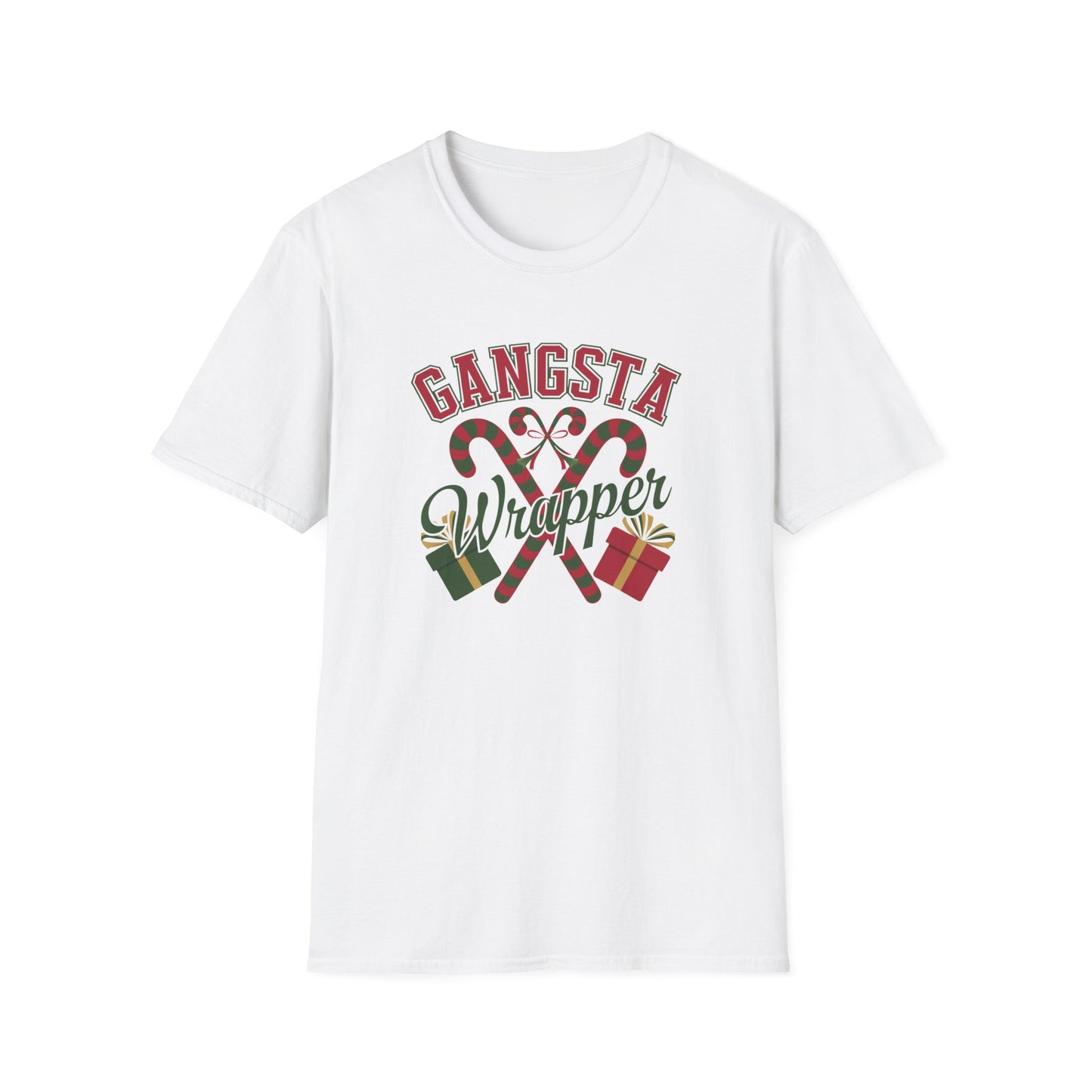 Gangsta Wrapper Unisex T-Shirt, Funny Holiday Shirt, Christmas Apparel, Gift for Him/Her, December Party Outfit, Trendy Holiday Tee