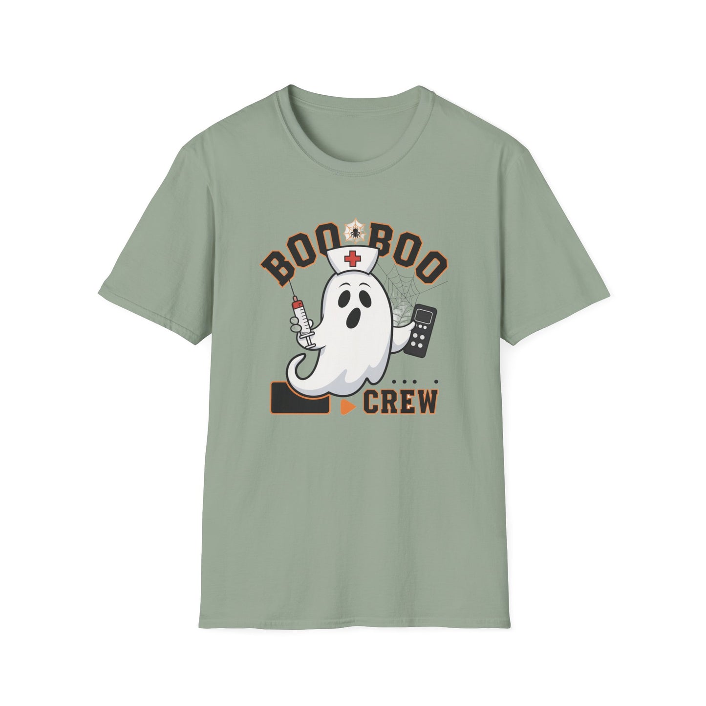 Boo Boo Crew T-Shirt, Softstyle Tee for Halloween, Ghost Nurse Shirt, Fun Family Costume Top, Spooky Comedy Dress-Up