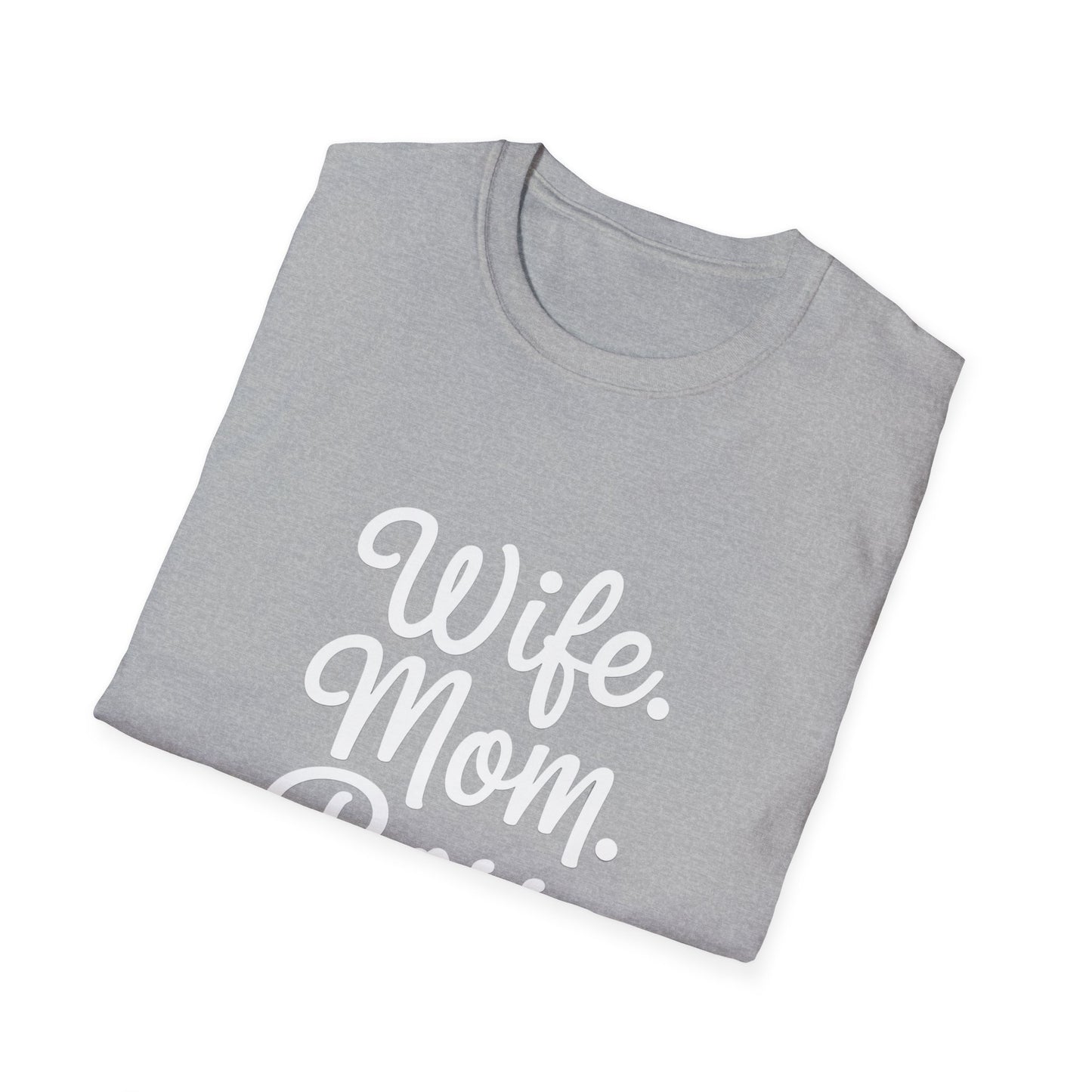 Wife Mom Boss T-Shirt | Unisex Softstyle Tee for Empowered Moms | Gift for Mother's Day, Birthday, Casual Wear, Everyday Life