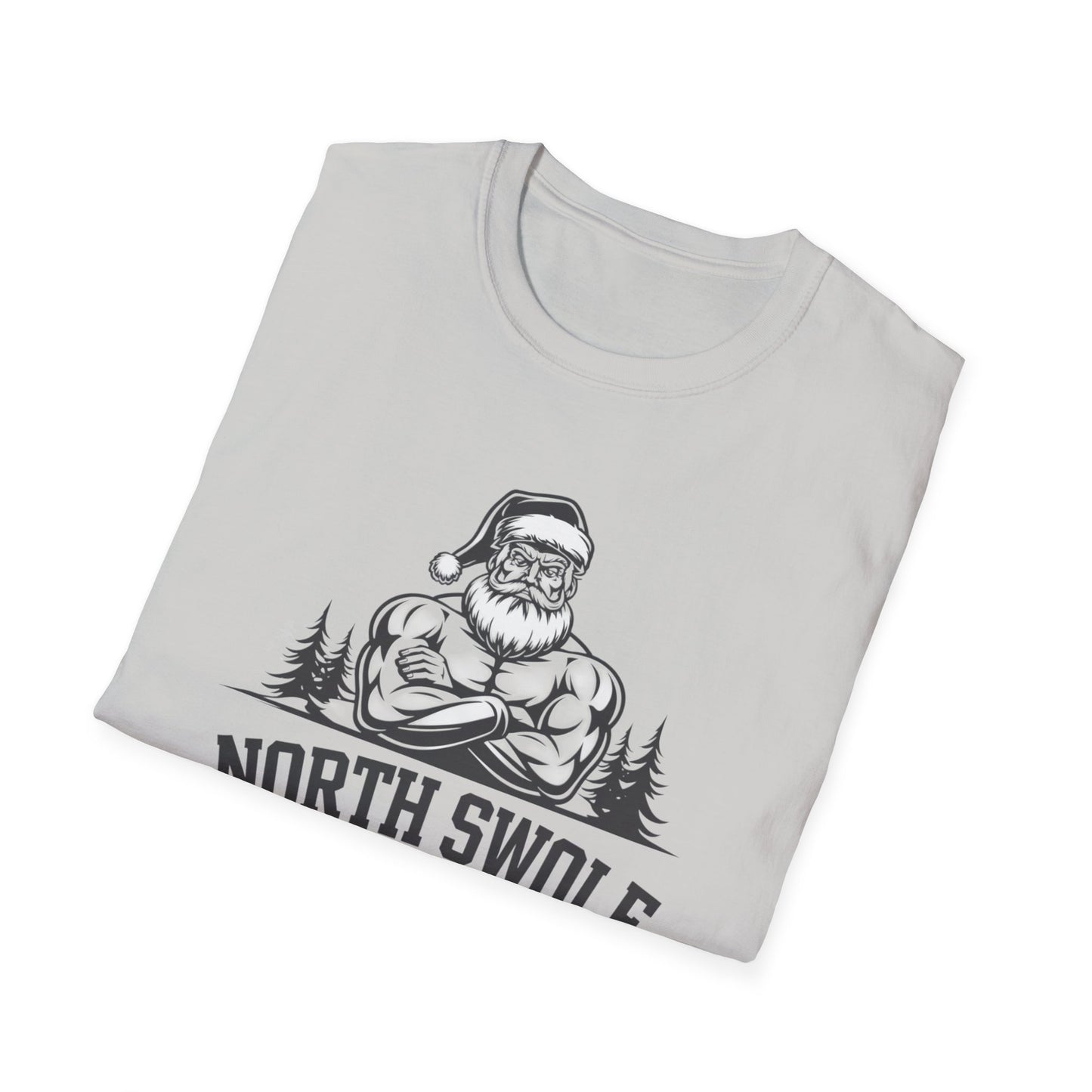 North Swole Santa T-Shirt, Funny Christmas Tee, Gym Gifts for Him, Unisex Holiday Apparel, Fitness Lover's Gift
