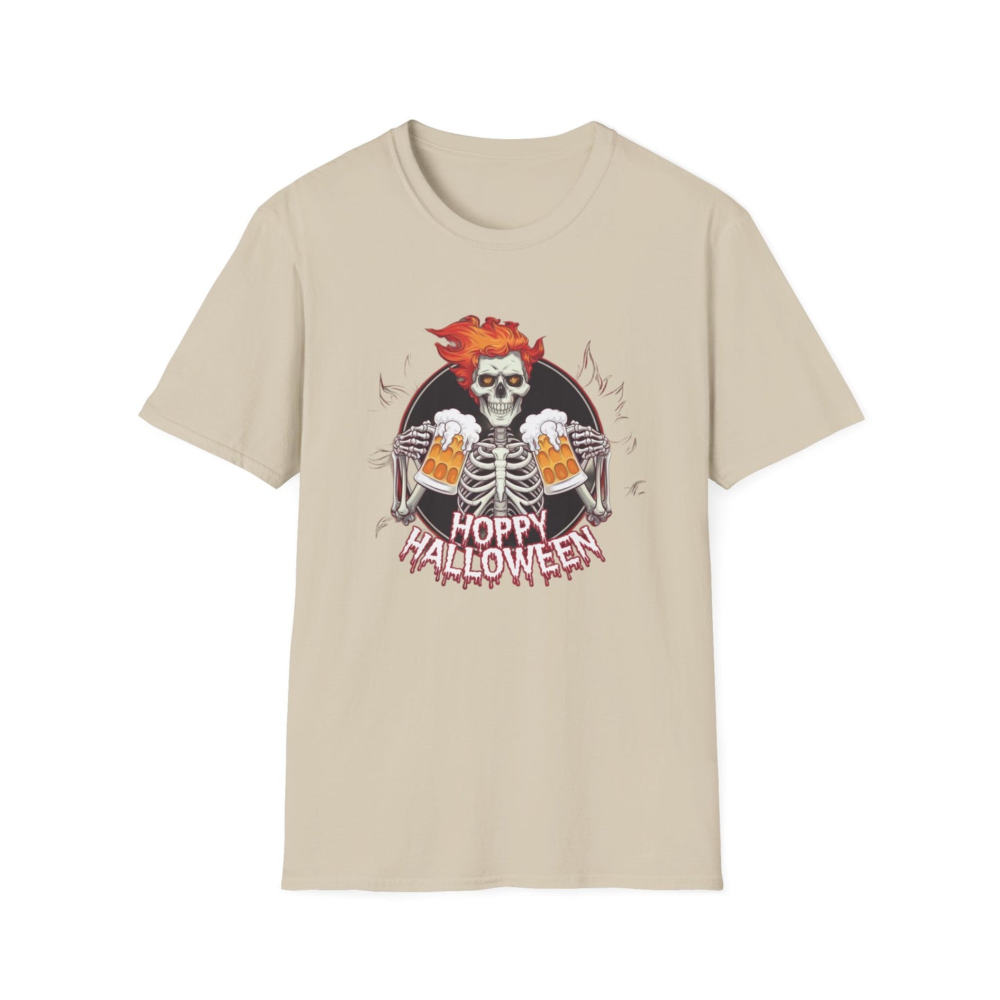 Halloween Skeleton T-Shirt, Unisex Softstyle Tee, Spooky Party Shirt, Halloween Costume Top, Gift for Halloween Lovers