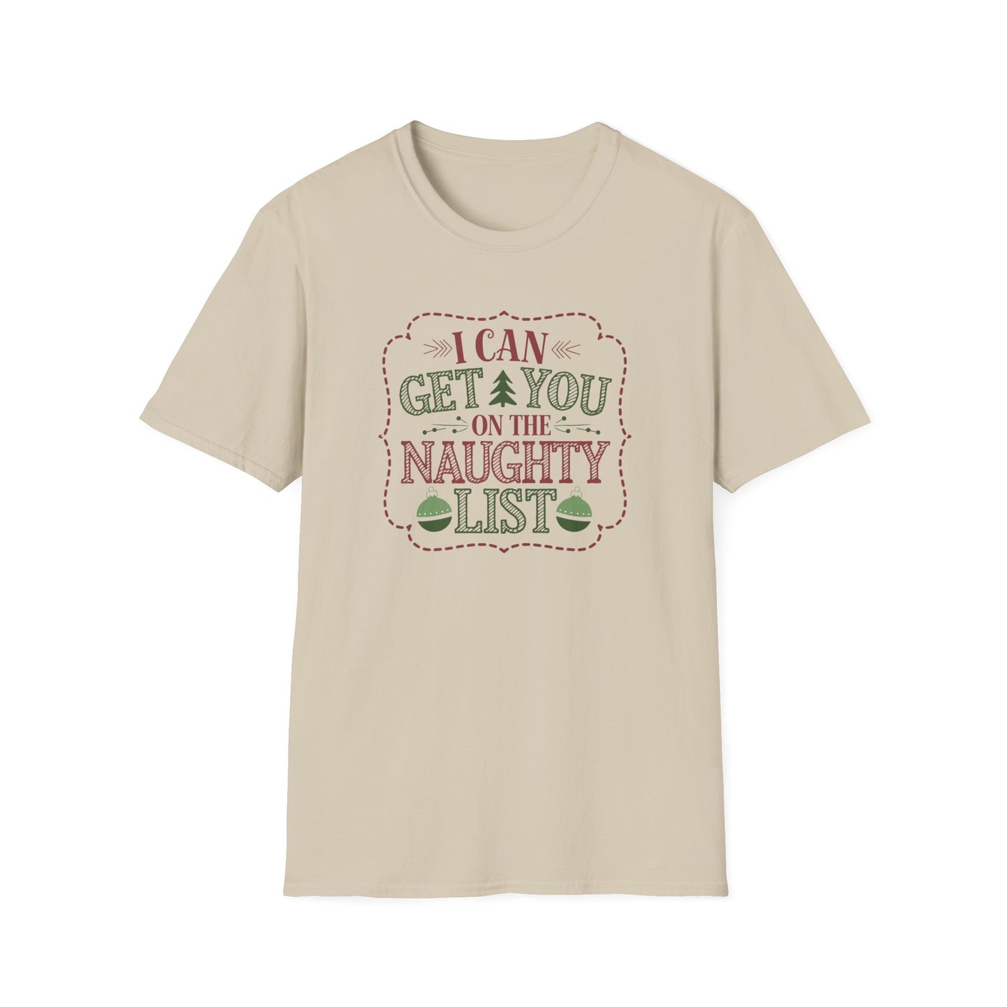Naughty List T-Shirt | Christmas Gift, Holiday Apparel, Funny Tee, Unisex Softstyle T-Shirt, Festive Attire