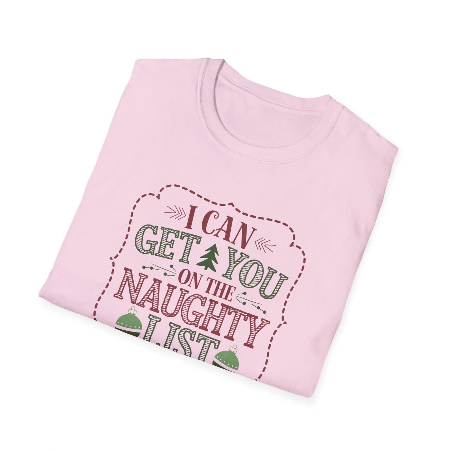 Naughty List T-Shirt | Christmas Gift, Holiday Apparel, Funny Tee, Unisex Softstyle T-Shirt, Festive Attire